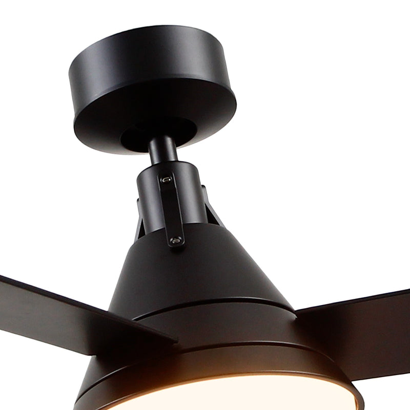 Haus Appeal Brennan 54in 3-Blade LED Ceiling Fan | Rustic Cottage Matte Black Metal | Living Room & Bedroom | 54 x 54 x 14.875 in | Model CF584054MB