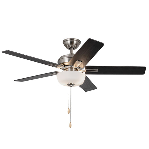 Haus Appeal Hollis 52in 2-Light Ceiling Fan | Modern Brushed Nickel and Frosted Polymeric | Bedroom & Living Room | Model CF78752-BN-LKP