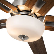 Haus Appeal Hollis 52in 2-Light Ceiling Fan | Modern Brushed Nickel and Frosted Polymeric | Bedroom & Living Room | Model CF78752-BN-LKW