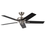 Haus Appeal Hollis 52in 5-Blade Ceiling Fan | Modern Brushed Nickel and Steel | Bedroom & Living Room | 52 x 52 x 8.125 in | Model CF78752-BN-NLW