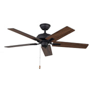 Haus Appeal Hollis 52in Ceiling Fan | Modern Matte Black Steel | Living Room & Bedroom Air Circulation | 52 x 52 x 8.125 in | Model CF78752-MB-NLP