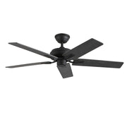 Haus Appeal Hollis 52in Ceiling Fan | Modern Matte Black Steel | Living Room & Bedroom Air Circulation | 52 x 52 x 8.125 in | Model CF78752-MB-NLW