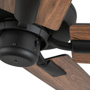 Haus Appeal Hollis 52in Ceiling Fan | Modern Matte Black Steel | Living Room & Bedroom Air Circulation | 52 x 52 x 8.125 in | Model CF78752-MB-NLW