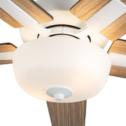 Haus Appeal Hollis 52in 2-Light Ceiling Fan | Modern White Steel and MDF | Living Room & Bedroom | 52 x 52 x 12.625 in | Model CF78752-WH-LKW