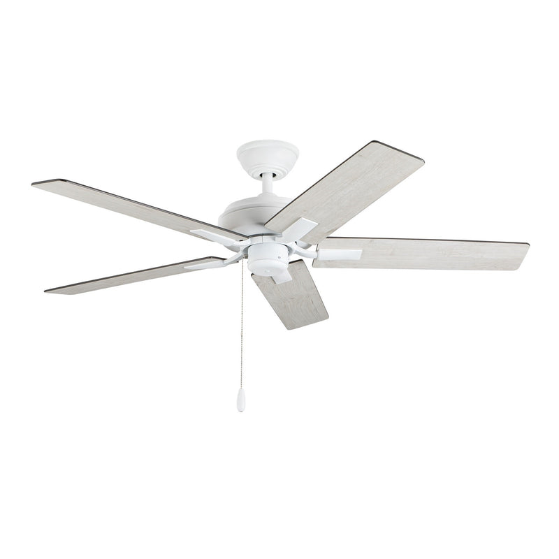 Haus Appeal Hollis 52in Ceiling Fan | Modern White Steel and MDF | Living Room & Bedroom | 52 x 52 x 8.125 in | Model CF78752-WH-NLP