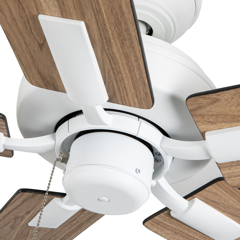 Haus Appeal Hollis 52in Ceiling Fan | Modern White Steel and MDF | Living Room & Bedroom | 52 x 52 x 8.125 in | Model CF78752-WH-NLP