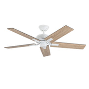 Haus Appeal Hollis 52in Ceiling Fan | Modern White Steel and MDF | Living Room & Bedroom | 52 x 52 x 8.125 in | Model CF78752-WH-NLW