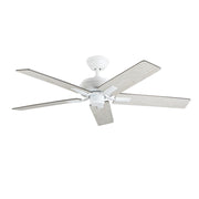 Haus Appeal Hollis 52in Ceiling Fan | Modern White Steel and MDF | Living Room & Bedroom | 52 x 52 x 8.125 in | Model CF78752-WH-NLW