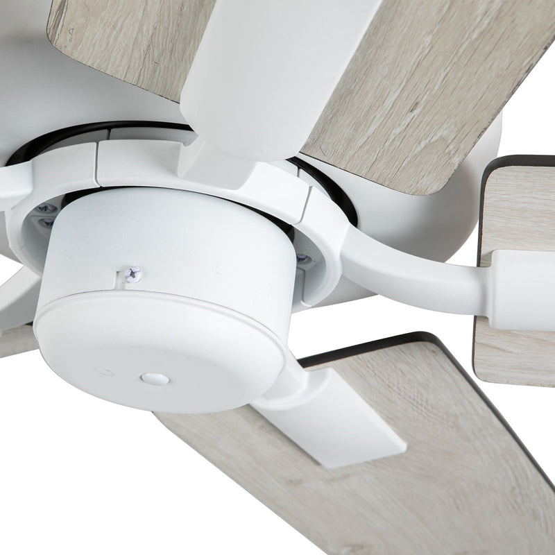 Haus Appeal Hollis 52in Ceiling Fan | Modern White Steel and MDF | Living Room & Bedroom | 52 x 52 x 8.125 in | Model CF78752-WH-NLW
