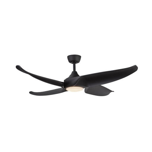 Haus Appeal Montecito 56in 4-Blade LED Ceiling Fan | Modern Matte Black Steel and ABS | Living Room & Bedroom | 1900lm 3000K Damp | Model CF90955-MB