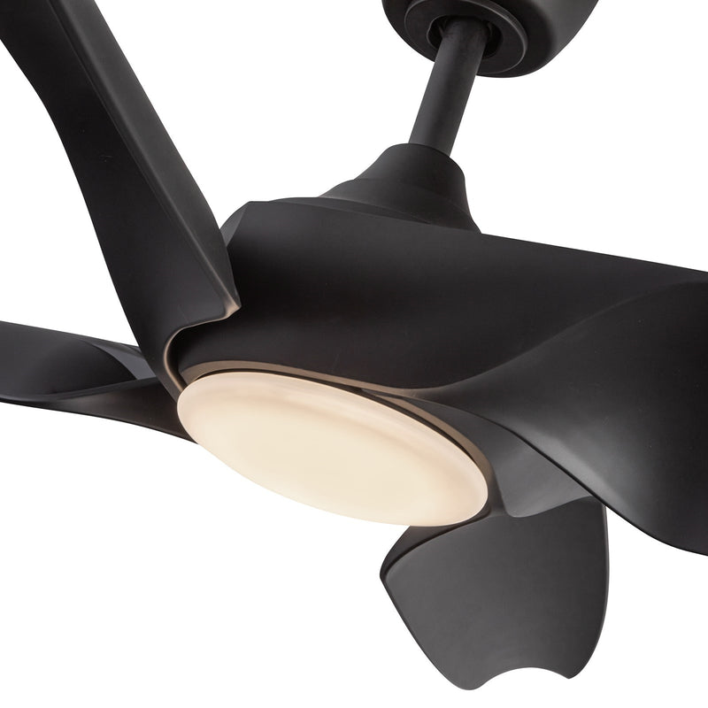 Haus Appeal Montecito 56in 4-Blade LED Ceiling Fan | Modern Matte Black Steel and ABS | Living Room & Bedroom | 1900lm 3000K Damp | Model CF90955-MB