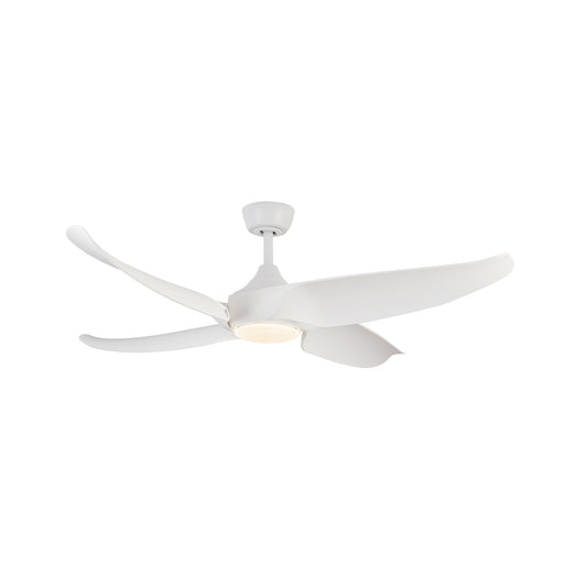 Haus Appeal Montecito 56in 4-Blade LED Ceiling Fan | Modern Matte White Steel and ABS | Living Room & Bedroom | 1900lm 3000K Damp | Model CF90955-WH