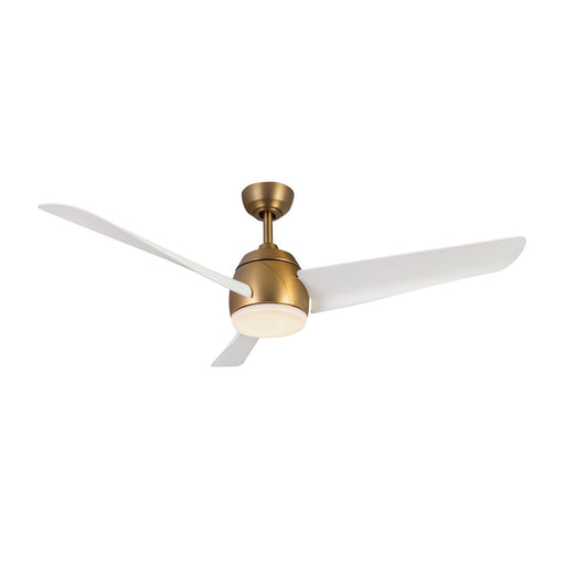 Haus Appeal Elara 54in 3-Blade LED Ceiling Fan | Modern Brushed Gold and Matte White ABS | Living Room & Bedroom | Model CF91954-BG-WH