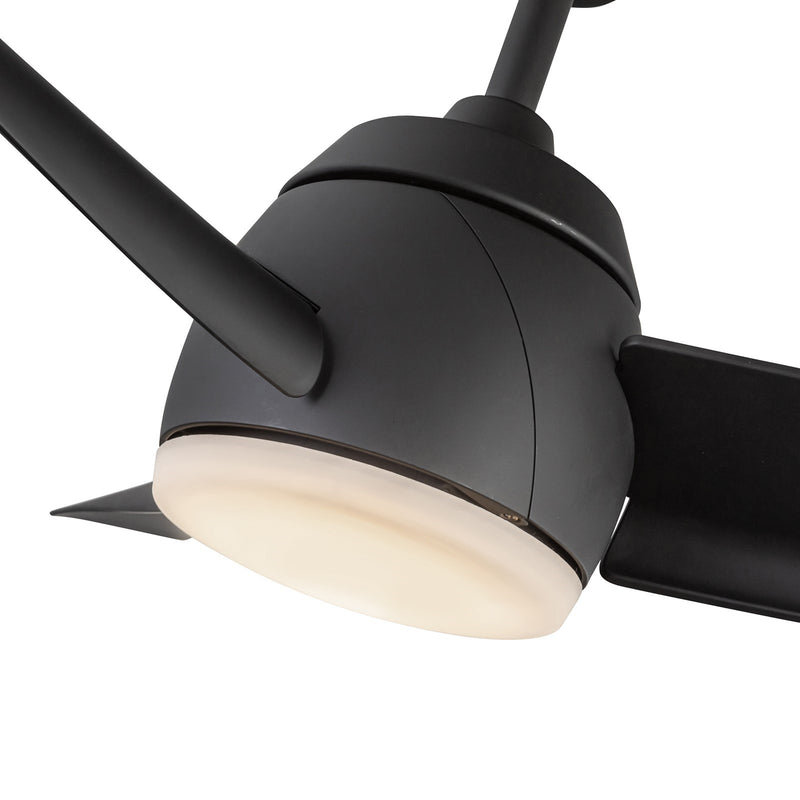 Haus Appeal Elara 54in 3-Blade LED Ceiling Fan | Modern Matte Black Steel and ABS | Living Room & Bedroom | 54 x 54 x 16.125 in | Model CF91954-MB