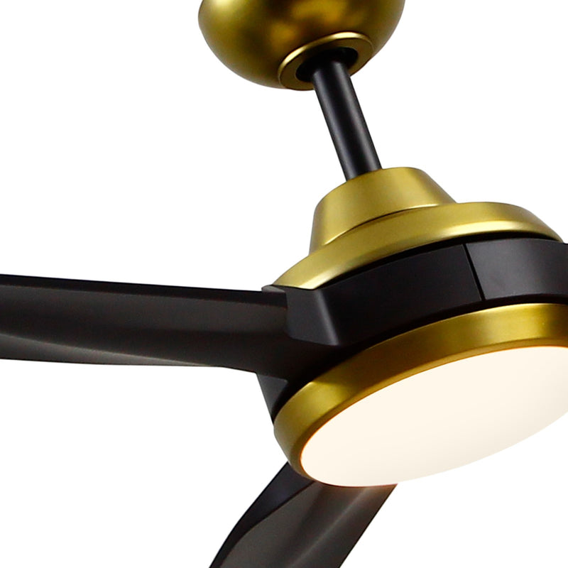 Haus Appeal Presidio 60in 3-Blade LED Ceiling Fan | Modern Brushed Gold Aluminum and ABS | Living Room & Bedroom | Model CF95960-BG