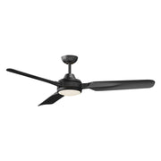 Haus Appeal Presidio 60in 3-Blade LED Ceiling Fan | Modern Matte Black and Frosted Polymeric | Living Room & Bedroom | Model CF95960-MB