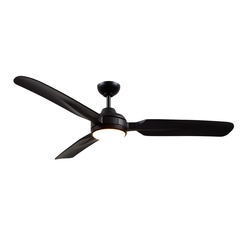 Haus Appeal Presidio 60in 3-Blade LED Ceiling Fan | Modern Matte Black and Frosted Polymeric | Living Room & Bedroom | Model CF95960-MB