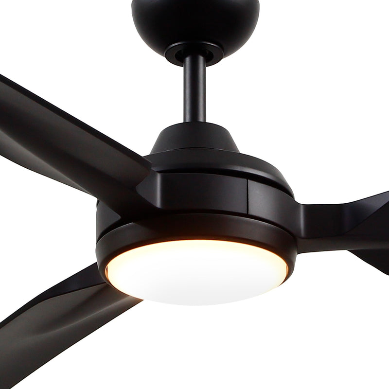 Haus Appeal Presidio 60in 3-Blade LED Ceiling Fan | Modern Matte Black and Frosted Polymeric | Living Room & Bedroom | Model CF95960-MB