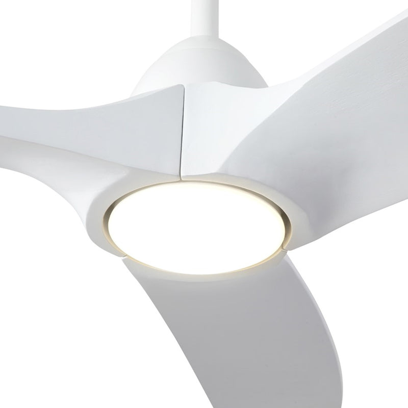 Haus Appeal Langley 60in 3-Blade LED Ceiling Fan | Modern White and Wood Blades | Living Room & Bedroom | 60 x 60 x 15 in | Model CF97860-WH-5CCT