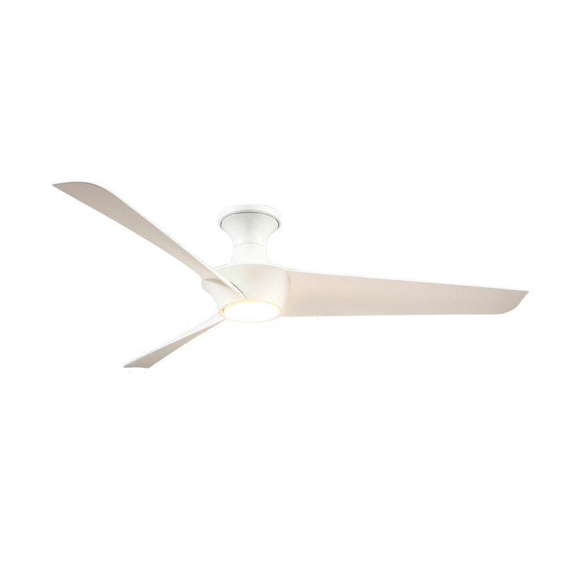 Haus Appeal Sora-H 56in 3-Blade Ceiling Fan | Wabi-Sabi White and Frosted Diffuser | Living Room & Bedroom | 56 x 56 x 10.75 in | Model HF523056WH