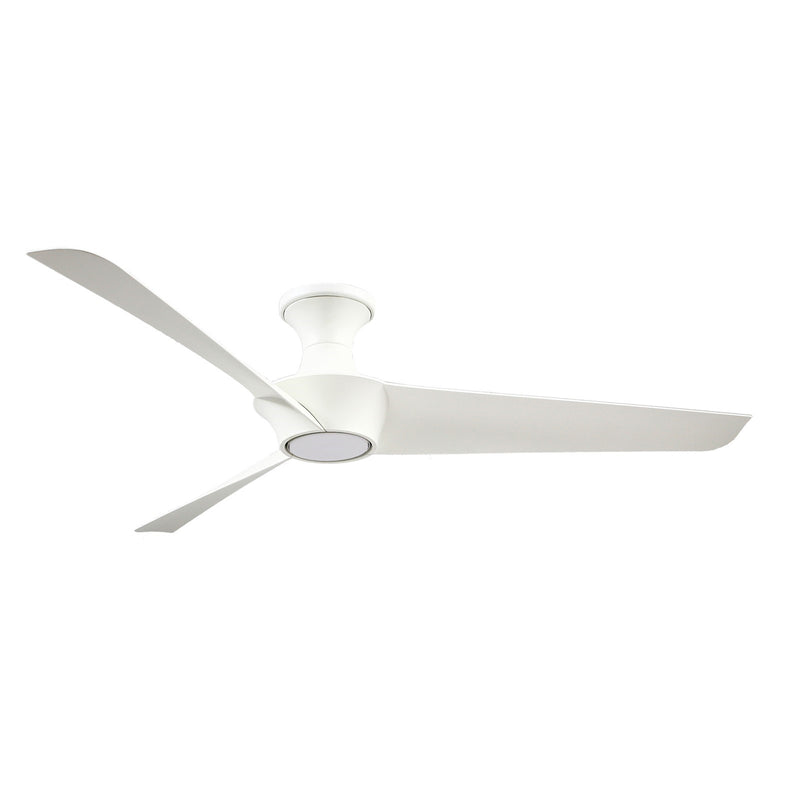 Haus Appeal Sora-H 56in 3-Blade Ceiling Fan | Wabi-Sabi White and Frosted Diffuser | Living Room & Bedroom | 56 x 56 x 10.75 in | Model HF523056WH