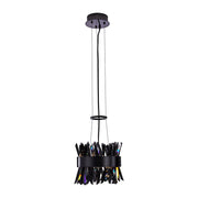 Kalco Glacier 1 Light 10" Pendant, Smoked Firenze/Black Nickel - 030210-184