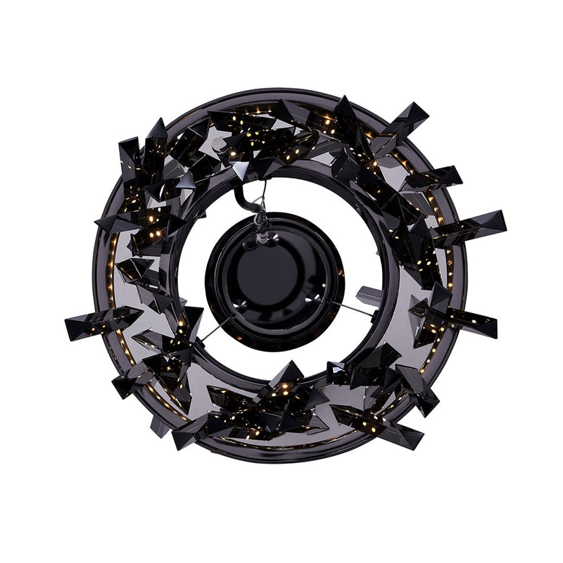 Kalco Glacier 1 Light 10" Pendant, Smoked Firenze/Black Nickel