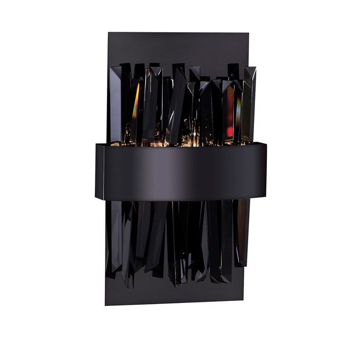 Kalco Glacier 1 Light Wall Sconce, Smoked Firenze/Black Nickel