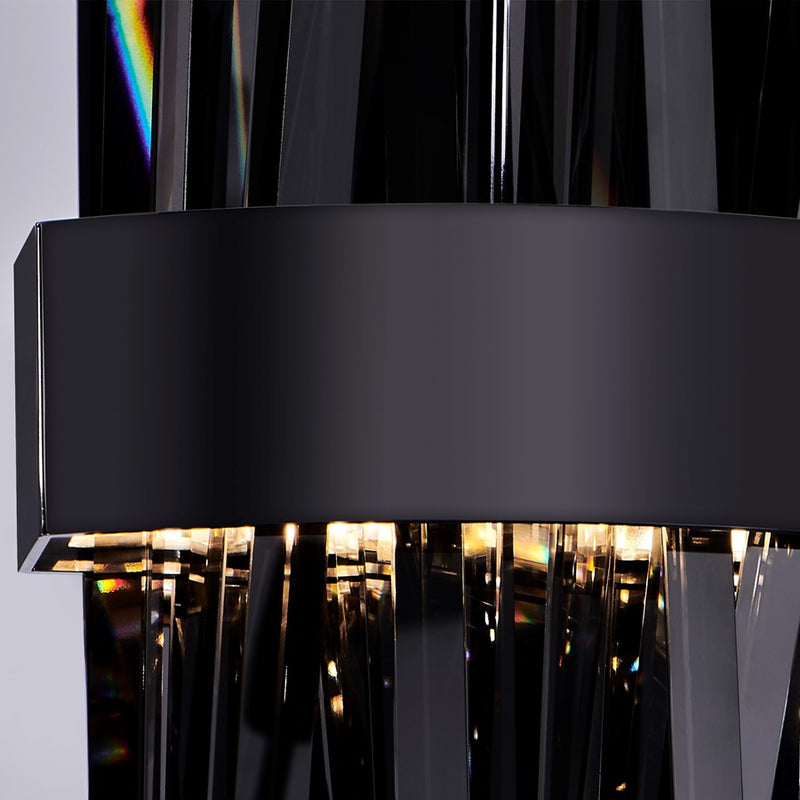 Kalco Glacier 1 Light Wall Sconce, Smoked Firenze/Black Nickel