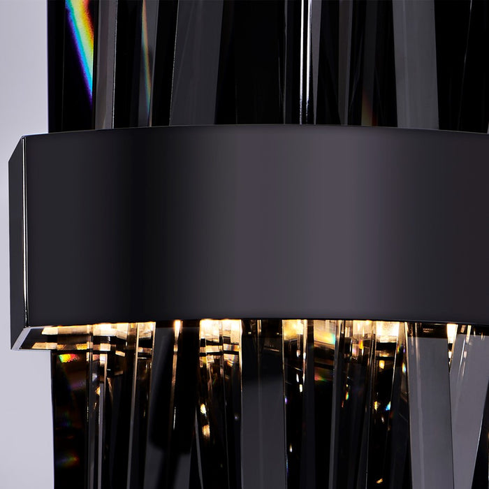 Kalco Glacier 1 Light Wall Sconce, Smoked Firenze/Black Nickel