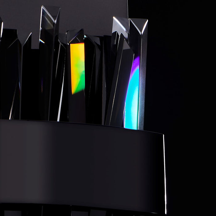 Kalco Glacier 1 Light Wall Sconce, Smoked Firenze/Black Nickel