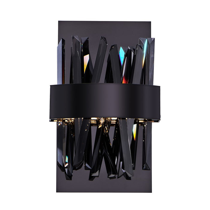 Kalco Glacier 1 Light Wall Sconce, Smoked Firenze/Black Nickel