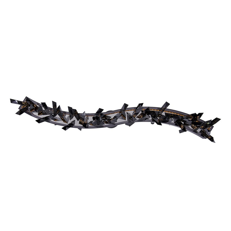 Kalco Glacier 1 Light Linear Pendant, Smoked Firenze/Black Nickel