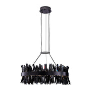 Kalco Glacier 1 Light 32" Pendant, Smoked Firenze/Black Nickel - 030255-184