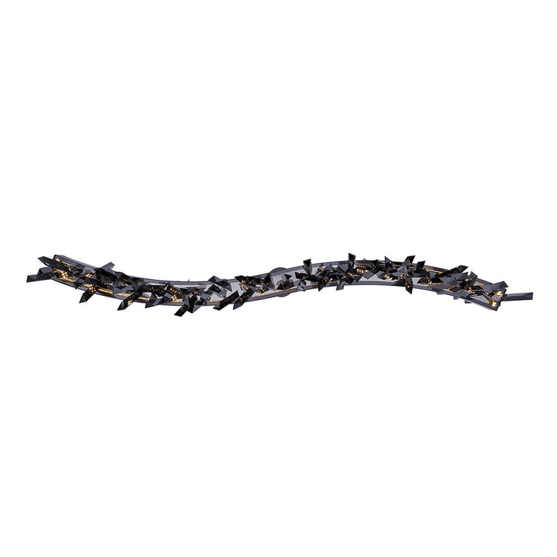 Kalco Glacier 1Lt 60" Linear Pendant, Smoked Firenze/Black Nickel