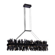 Kalco Glacier 1Lt 48" Linear Pendant, Smoked Firenze/Black Nickel - 030260-184