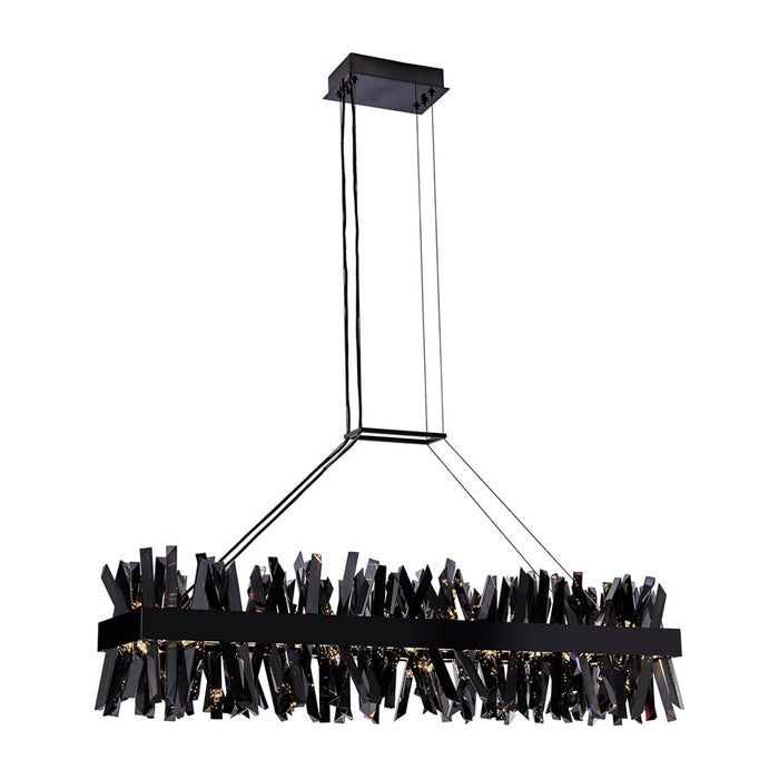 Kalco Glacier 1Lt 48" Linear Pendant, Smoked Firenze/Black Nickel - 030260-184