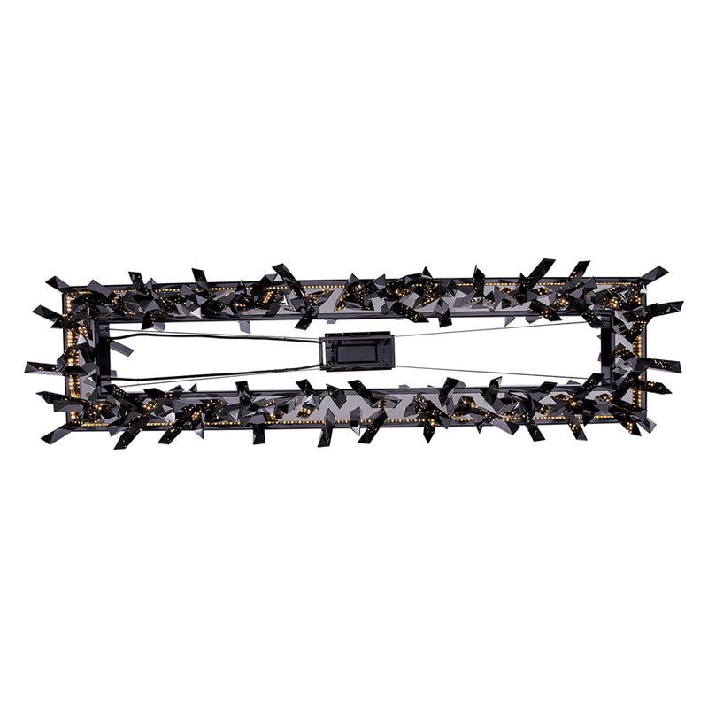 Kalco Glacier 1Lt 48" Linear Pendant, Smoked Firenze/Black Nickel