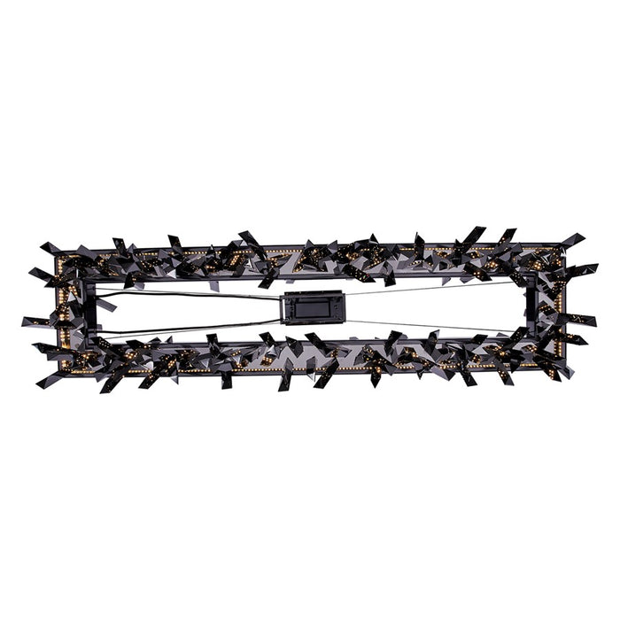 Kalco Glacier 1Lt 48" Linear Pendant, Smoked Firenze/Black Nickel