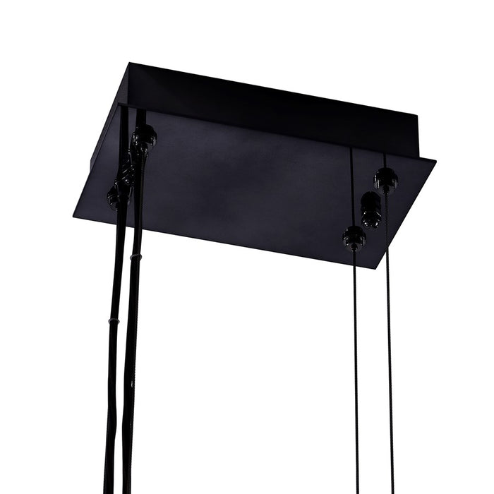 Kalco Glacier 1Lt 48" Linear Pendant, Smoked Firenze/Black Nickel