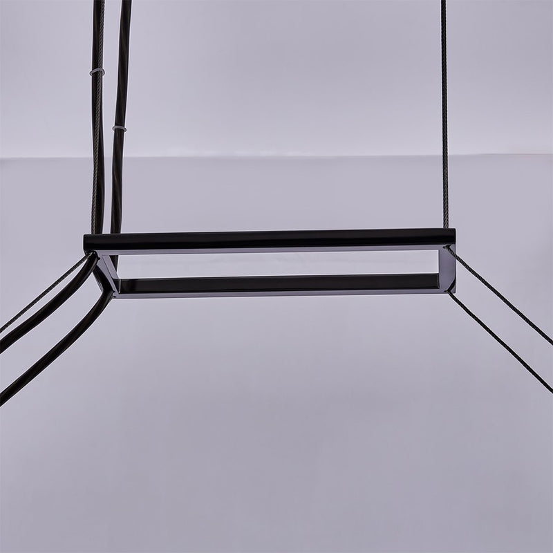 Kalco Glacier 1Lt 48" Linear Pendant, Smoked Firenze/Black Nickel