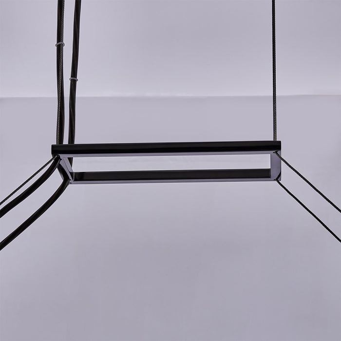 Kalco Glacier 1Lt 48" Linear Pendant, Smoked Firenze/Black Nickel