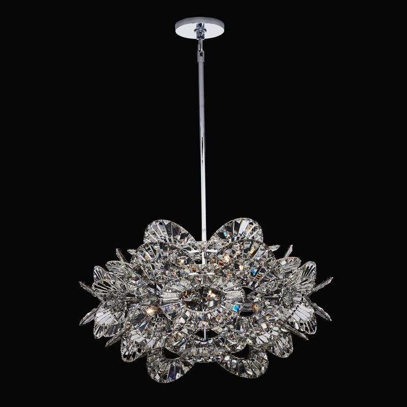 Kalco Luminoso 14Lt Chand, Chrome/Trapezoidal Crystal