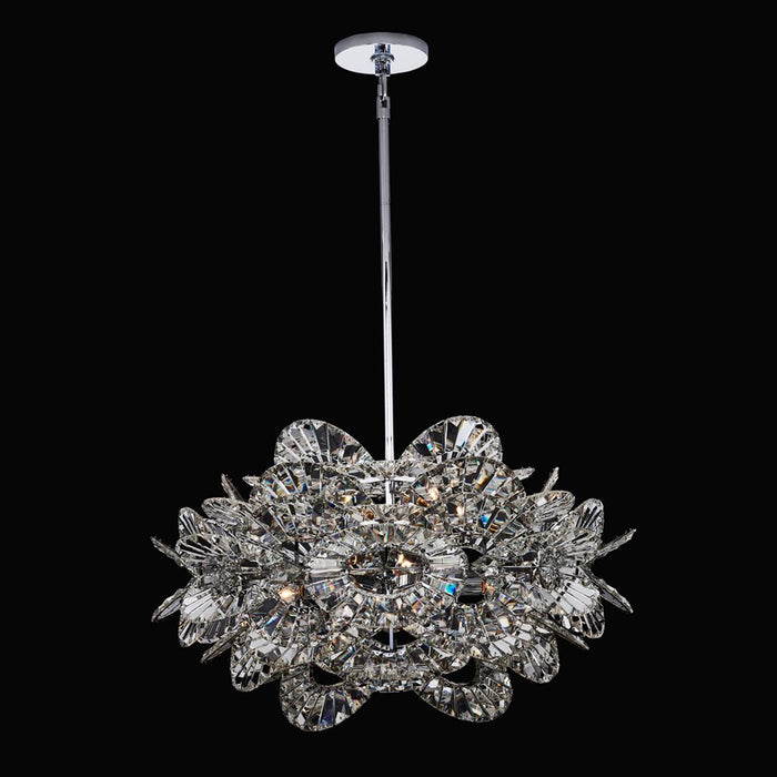 Kalco Luminoso 14Lt Chand, Chrome/Trapezoidal Crystal