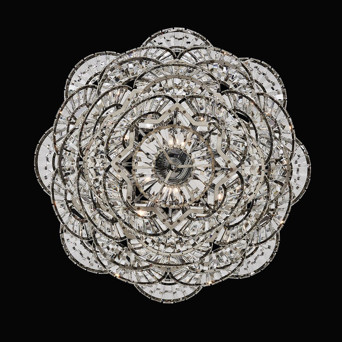 Kalco Luminoso 14Lt Chand, Chrome/Trapezoidal Crystal