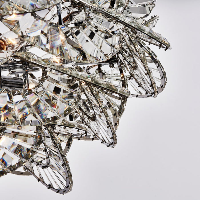 Kalco Luminoso 14Lt Chand, Chrome/Trapezoidal Crystal