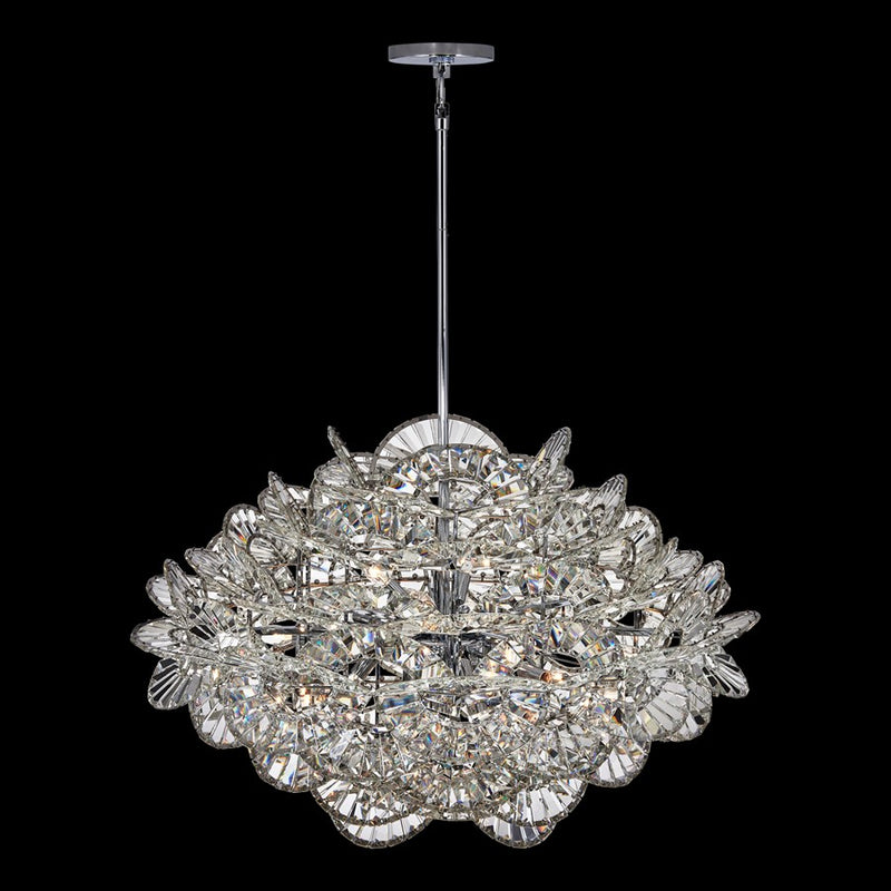 Kalco Luminoso 18Lt Chand, Chrome/Trapezoidal Crystal
