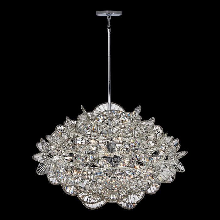 Kalco Luminoso 18Lt Chand, Chrome/Trapezoidal Crystal