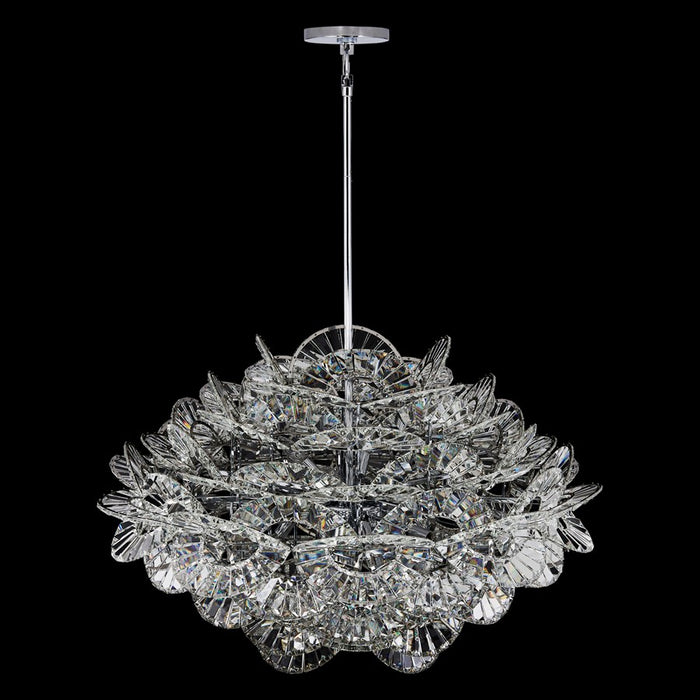 Kalco Luminoso 18Lt Chand, Chrome/Trapezoidal Crystal
