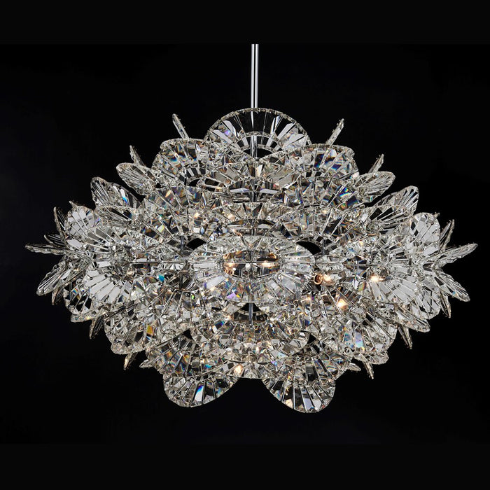 Kalco Luminoso 18Lt Chand, Chrome/Trapezoidal Crystal